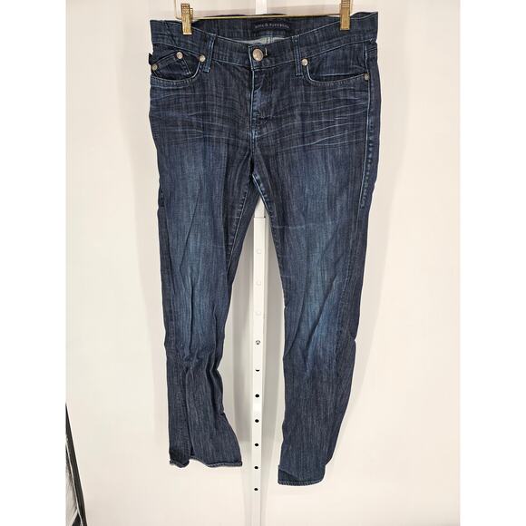 Rock & Republic Women's Blue Belt Loop Straight Leg Button Closer Jeans Size 31 - Picture 1 of 4